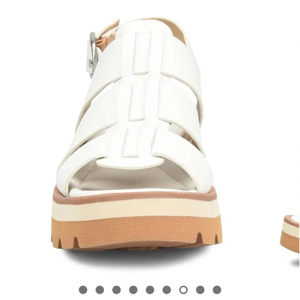 SOFFT size 10 White Patrina Leather Iconic Fisherman Sandals NEW - Picture 5 of 12